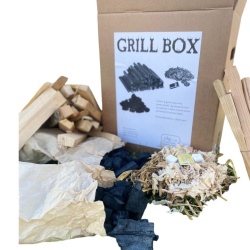 Set aprindere gratar, Grill Box, 4 kg lemn fag si cires , 1kg mangal din lemn de esenta tare - Img 2