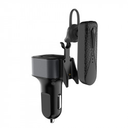 Set auto Dudao 2x încărcător USB 3.4A + casca Bluetooth , negru (R10) - Img 5