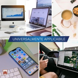 Set de Curățare ecrane Veddelholzer 250ml, Soluție pentru Display cu Lavetă din Microfibră și Pensulă pentru Tastatură, Curățare Fără Urme pentru Laptop, Monitor, TV, Telefon și Ecrane Auto - Img 2