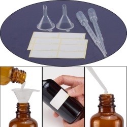 Set Sticluțe din Sticlă Brună 30 ml cu Pulverizator Fin din Aluminiu, Protecție UV, Reîncărcabile, pentru Uleiuri Esențiale, Aromaterapie, Cosmetice, Apă de Trandafiri și Curățenie, Pachet Complet cu Pâlnii și Pipete - Img 3