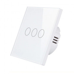 SmartWise Z3-LS Comutator tactil inteligent de perete Zigbee cu 3 grupuri (un singur fir)