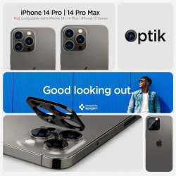 Spigen Optik.tR Protector Camera pentru iPhone 14 Pro / Pro Max / 15 Pro / Pro Max - Negru 2 buc.