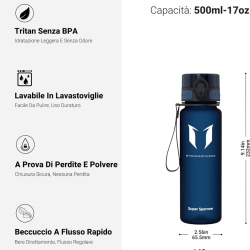 Sticlă de Apă Sport Sparrow din Tritan, Fără BPA, Etanșă și Rezistentă la Șocuri, pentru Sală, Fitness, Ciclism și Drumeții - Img 6