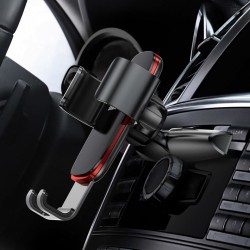 Suport auto cu rotire 360 pentru telefon cu prindere in fanta pentru CD , Baseus Metal Age Gravity , negru - Img 6