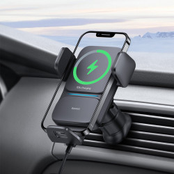 Suport auto pentru telefon auto cu incarcare wireless Baseus Wisdom pentru neagra (CGZX000001) - Img 4