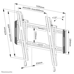 Suport de perete TV/Monitor NeoMounts Screen TV Wall Mount Tilt 32"-65" - Img 3