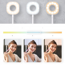 Suport pentru telefon cu LED, Ugreen pentru streaming live video YouTube TikTok alb (60318) - Img 7