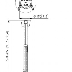 Suport tavan videoproiector Vogel's PPC1555, reglabil, max. 20 kg, alb - Img 4
