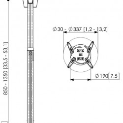 Suport tavan videoproiector Vogel's PPC1585, reglabil, max. 20 kg, alb - Img 4