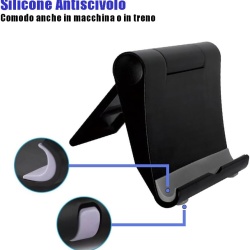 Suport Universal Negru pentru Telefon și Tabletă, Suport Reglabil și Pliabil de Birou sau Noptieră - Img 5