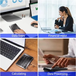 Tastatură Numerică Wireless Bluetooth cu 22 de Taste, Numpad Portabil Slim cu Conexiune Bluetooth 5.0, Taste Silențioase de Tip Foarfecă, Compatibilă Laptop, MacBook, Windows, macOS, Android și iOS - Img 8