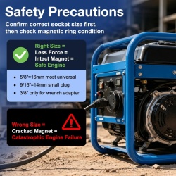 Trusă Chei Magnetice pentru Bujii 14 mm și 16 mm (9/16" și 5/8") cu Articulație Cardanică Rotativă 360°, Tubulare cu Pereți Subțiri din Oțel Crom-Vanadiu cu Profil în 12 Colțuri, Compatibile BMW, MINI, Nissan, Antrenare 3/8 Inch - Img 3