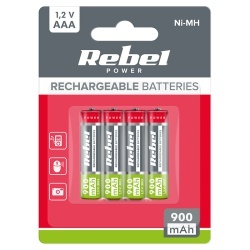 ACUMULATORI NI-MH AAA R3 900MAH BLISTER 4 BUC REBEL - Img 2