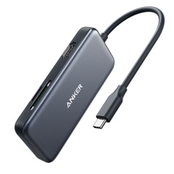 Adaptor Anker USB-C 5-in-1, 4K HDMI, 2xUSB-A, microSD, SD Card Reader, Negru