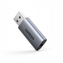 Adaptor audio UGREEN CM383 USB la mini jack 3.5mm (grey)
