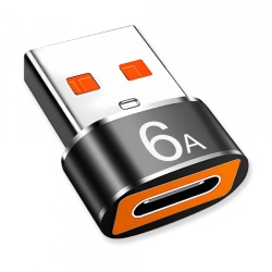 Adaptor OTG USB-C - USB-A Techsuit A4 HyperPort, Negru Portocaliu