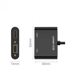 Adaptor Ugreen HDMI / VGA - mini DisplayPort 4K@30 Hz Full HD 1080p white (MD108 10427) - Img 2