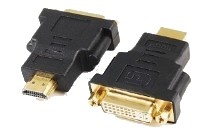 ADAPTOR video GEMBIRD, HDMI (T) la DVI-I DL (M), conectori auriti, black,