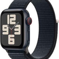 Apple Watch SE 2nd Gen, Cellular, 40mm Midnight Aluminum Case with Midnight Sport Loop