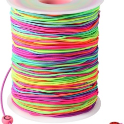 Ață Elastică pentru Brățări, 1 mm × 100 m, Design Curcubeu / Multicolor, Material TPE și Nailon, Ideală pentru Bijuterii DIY și Crafting