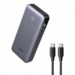 Baterie Externa UGREEN Nexode PB532 (55989B), 20000mAh, 30W, QC + PD, 1 x USB-A - 2 x USB-C, Gri