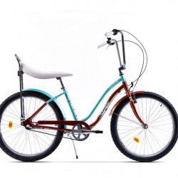 Bicicleta Pegas Strada 2, 26 inch, cadru aluminiu, maro/verde