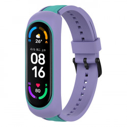 Bratara Dual Color pentru Xiaomi Mi Band 6 / 5 / 4 / 3 purple-green