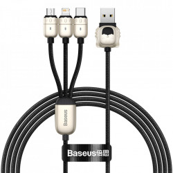 Cablu 3 in 1 Baseus Year of the Tiger USB - Lightning / USB Typ C / micro USB 3,5 A 1,2m black (CASX010001)