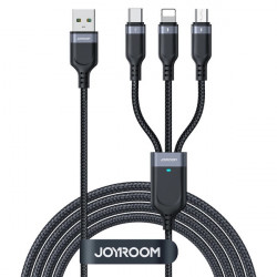 Cablu 3 in 1 Joyroom Multi-Use Series S-1T3018A18 Lightning USB-C micro USB 30 cm - negru