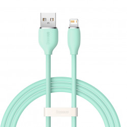 Cablu Baseus, cablu USB - Lightning 2.4A lungime 1.2 m Jelly Liquid Silica Gel - verde