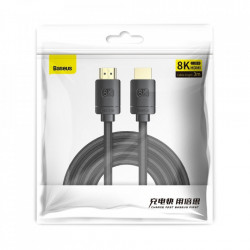 Cablu Baseus HDMI 2.1 cable 8K 60 Hz 48 Gbps / 4K 120 Hz / 2K 144 Hz 3D eARC QMS Dynamic HDR VRR ALLM 3 m black (CAKGQ-L01) - Img 6
