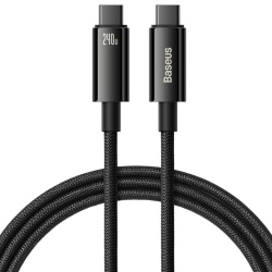 Cablu Baseus Tungsten Gold USB-C la USB-C, 240W, 3m, Negru