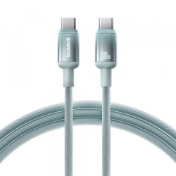 Cablu Date si Incarcare USB-C - USB-C Baseus Discolor, 100W, 1m, Albastru Verde E0420702