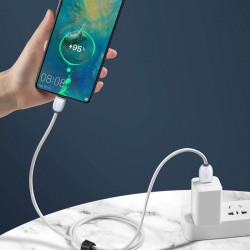 Cablu de date si incarcare , Baseus Purple Ring HW Quick Charger Usb la USB Type C 40W 1m Alb - Img 7
