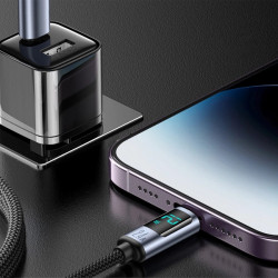 Cablu Lightning - USB A 2.4A 1.2m cu display LED Joyroom S-AL012A16 - negru - Img 5