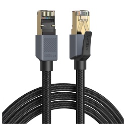 Cablu UGREEN Ethernet RJ45 la RJ45, Cat8 F/FTP, 1m, Negru