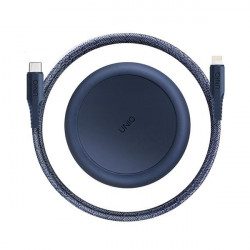 Cablu UNIQ MFI Halo cu cablu retractabil USB-C la Lightning 18W 1.2m - albastru - Img 7