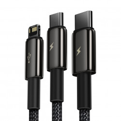Cablu USB 3in1 Baseus Tungsten Gold, USB la micro USB / USB-C / Lightning, 3,5A, 1,5m (negru) - Img 4