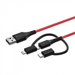Cablu USB 3in1 certificat MFI, BlitzWolf BW-MT4, micro USB / USB-C / Lightning, 3A 0,9m - Img 3