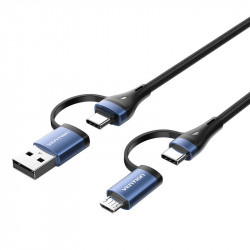 Cablu USB 4in1 USB 2.0 Vention CTLLH 1m (negru) - Img 3