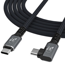 Cablu USB-C Thunderbolt 4 Wozinsky WPS2-UY41S, unghiular, 240W, 2m - Negru - Img 4