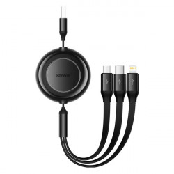 Cablu USB tip A Baseus Bright Mirror 2 3in1 - micro USB + Lightning + USB tip C 3.5A 1.1m negru (CAMJ010001) - Img 5