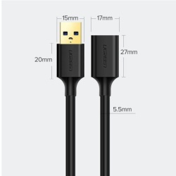 Cablu USB Ugreen prelungitor, „US129” USB (T) to USB (M), 5m, negru - Img 3