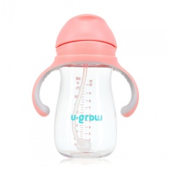 Cana cu pai tritan, roz, 300ml, U-Grow - Img 5