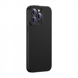 Carcasa magnetica Baseus Synthetic Fiber Series pentru iPhone 14 Pro (negru)+ sticla securizata + kit de curatare - Img 4