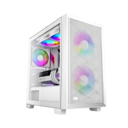 CARCASA PCCOOLER, Mini Tower, mATX, fara sursa, sticla securizata, 2 ventilatoare incluse, iluminare ARGB, alb, USB 3.2 gen 2 x 2, mic, audio, "C3D310 ARGB WH"