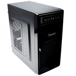 Carcasa Spacer, New Mercury, ventilor 12cm, HD audio, ATX Mid-Tower,sursa 500W Black
