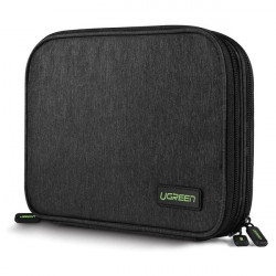 Carcasa Ugreen hard disk HDD SSD cabluri telefon accesorii 24,5 x 17,5 x 5 cm gri (50147 LP149)