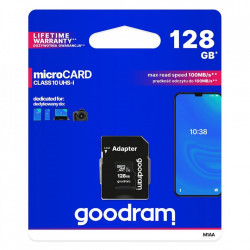 Card de memorie Goodram Microcard 128 GB micro SD HC UHS-I clasa 10 + adaptor SD (M1AA-0640R12)