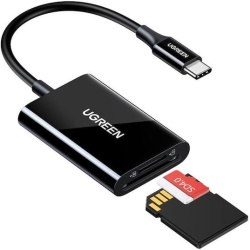 CARD READER extern Ugreen, "CM265" interfata USB Type-C, citeste/scrie: SD, microSD viteza pana la 280Mbps, suporta carduri maxim 512 GB, plastic, negru "35622" (include TV 0.03 lei) - 6941876236220